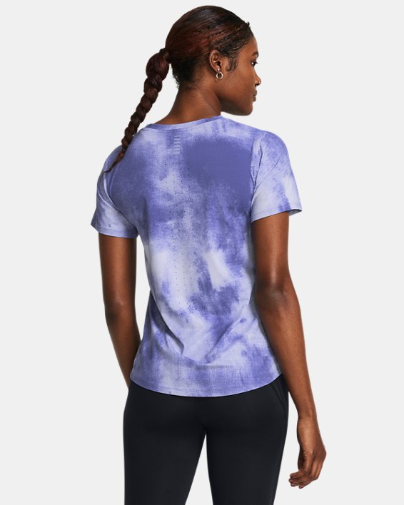 Camiseta de manga corta con estampado UA Launch Elite para mujer, Purple, pdpMainDesktop image number 1